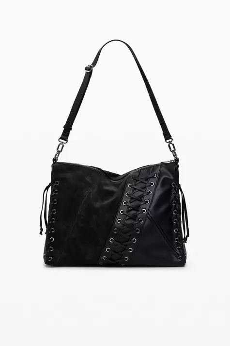 Bolso tiras cruzadas efecto piel mediano