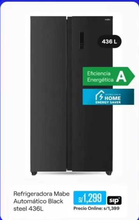 Mabe - Refrigeradora Automático Black steel 436L