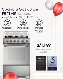 Cocina a Gas 60 cm FE4TMR Cód. 138473
