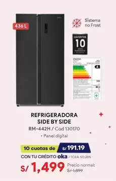REFRIGERADORA SIDE BY SIDE RM-442H / Cód 130170
