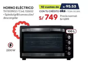 HORNO ELÉCTRICO TH 100N02
