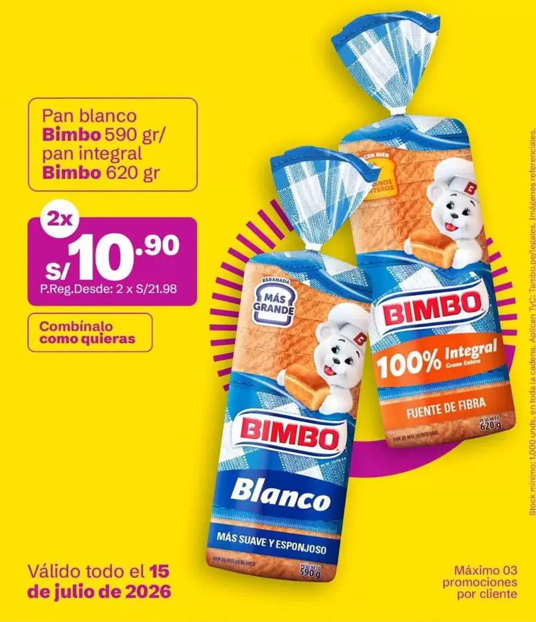 Bimbo - Pan blanco, pan integral