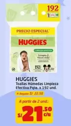 Huggies - Toallas Húmedas Limpieza Efectiva Pqte.