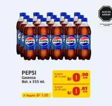 Pepsi - Gaseosa Bot. x 355 ml.