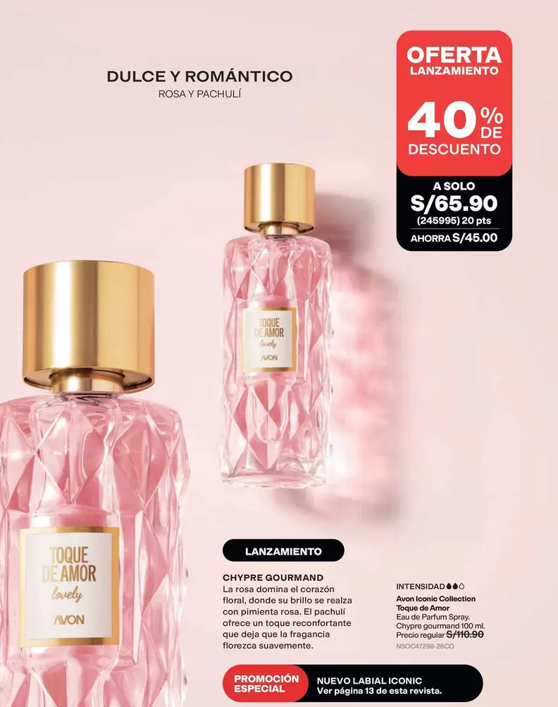 Avon - DUCE Y ROMÁNTICO ROSA Y PACHULÍ