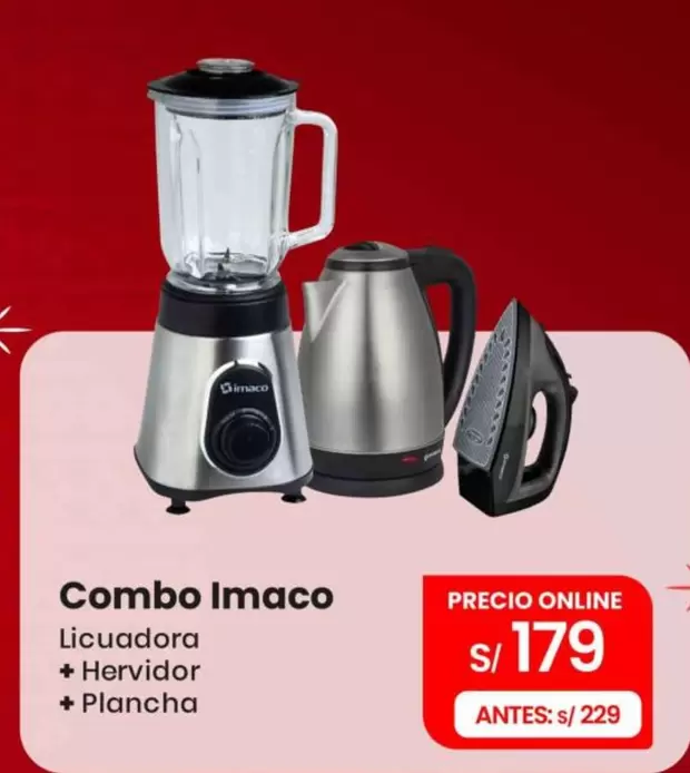 Imaco - Combo Licuadora + Hervidor + Plancha