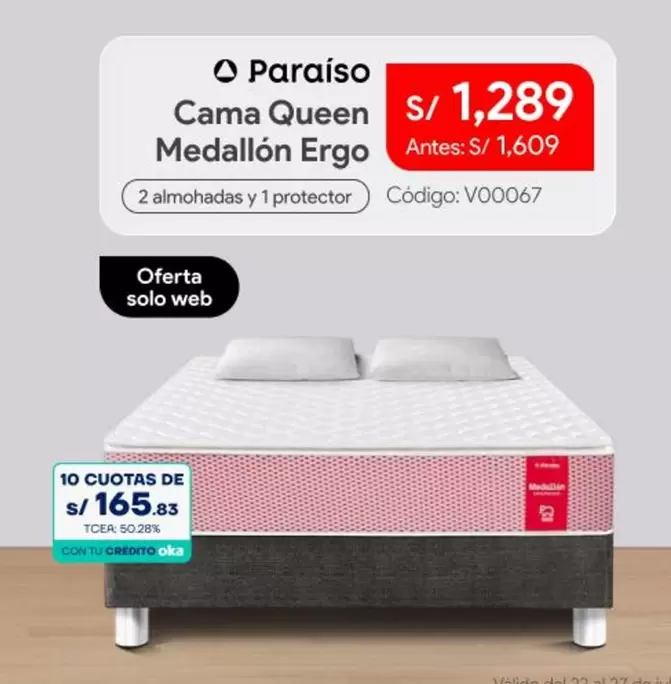 Paraiso - Cama Queen Medallón Ergo V00067