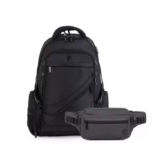 MOCHILA PERFECT NEGRO + CANGURO NICOLAS NEGRO