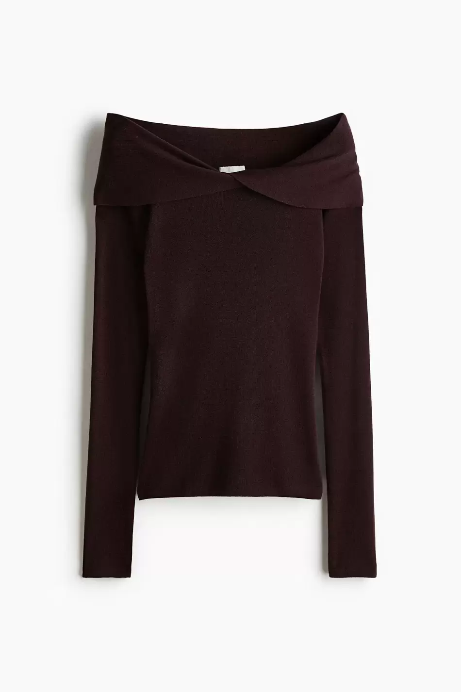 Top off-the-shoulder con detalle girado