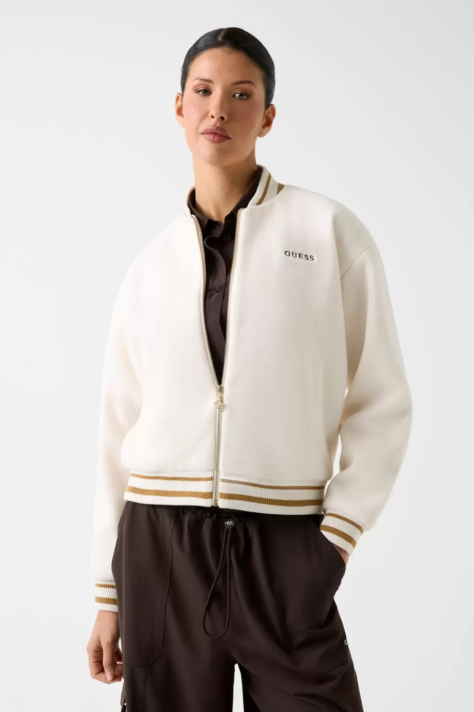 Chaqueta bomber con cremallera completa