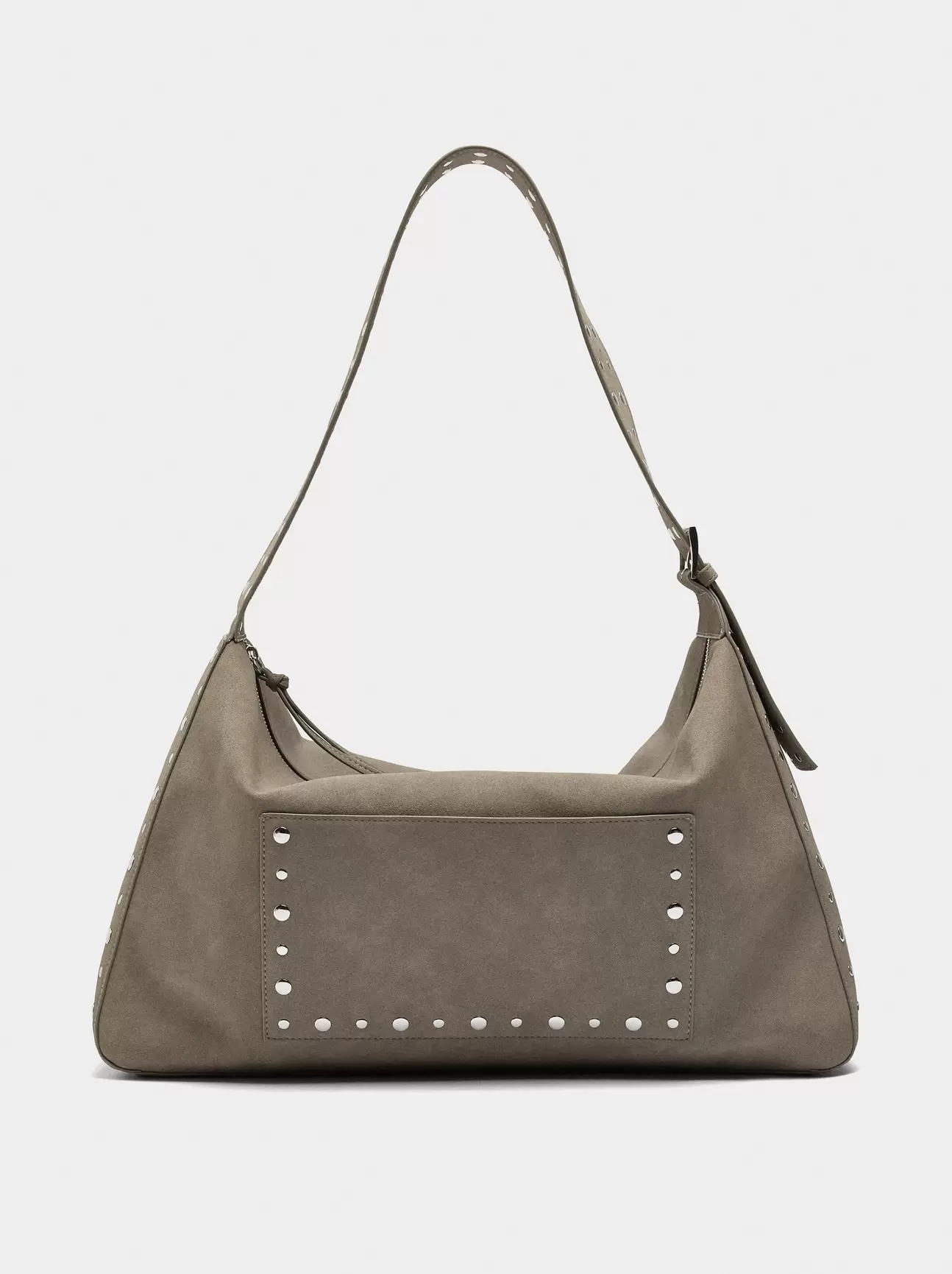 Bolso De Mano Efecto Cuero Con Tachuelas