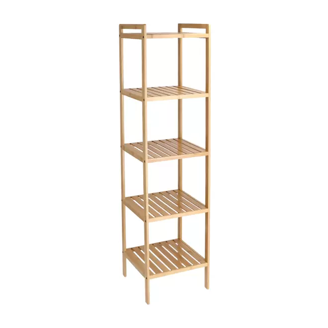 Repisa MDF y Madera Bambú Alta 5 bandejas 33x34x140 cm