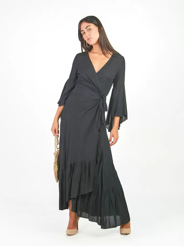 Vestido cruzado volantes