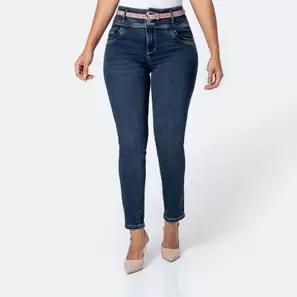 Pantalon Jean High Stch Geilah Semi Pitillo