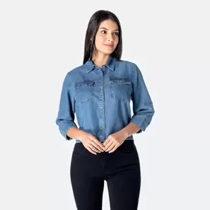 Blusas Jean Light Leilan Mg 3/4