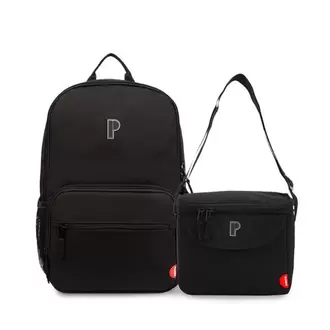 MOCHILA HIGHER NEGRO + LONCHERA COLDPLAY NEGRO