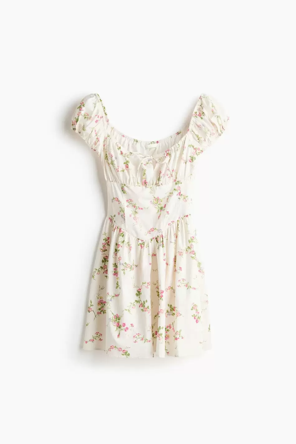 Vestido de popelina con falda acampanada