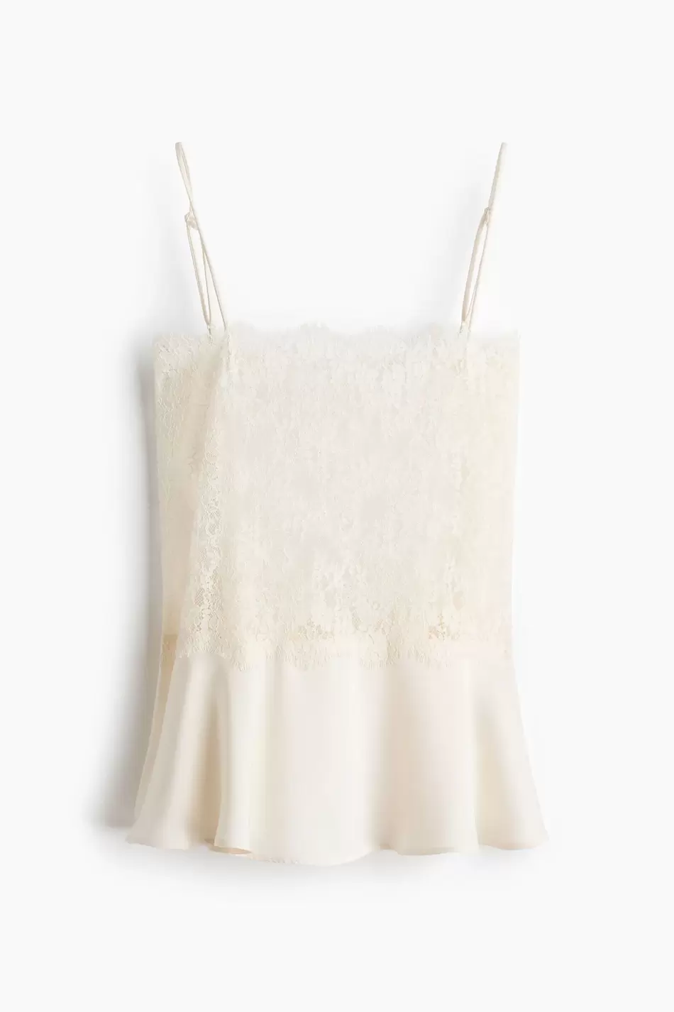 Top de encaje con tirantes delgados
