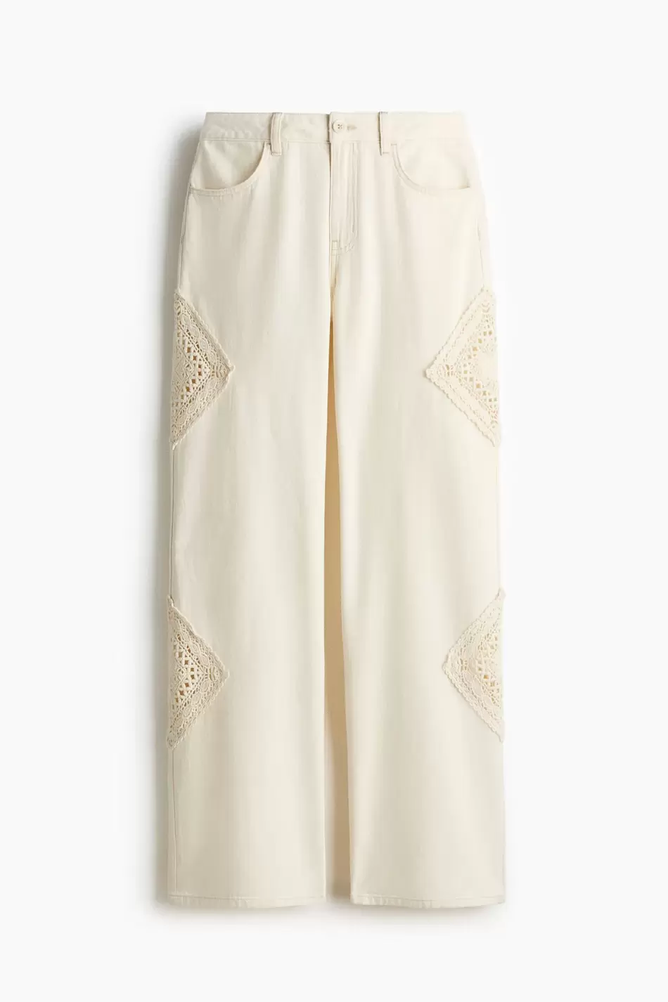 Pantalón con detalles efecto crochet