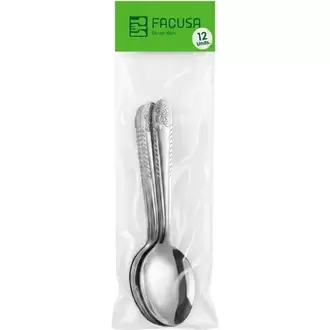 Juego De Cucharas Para Mesa De Acero Inoxidable Floral 12 Piezas