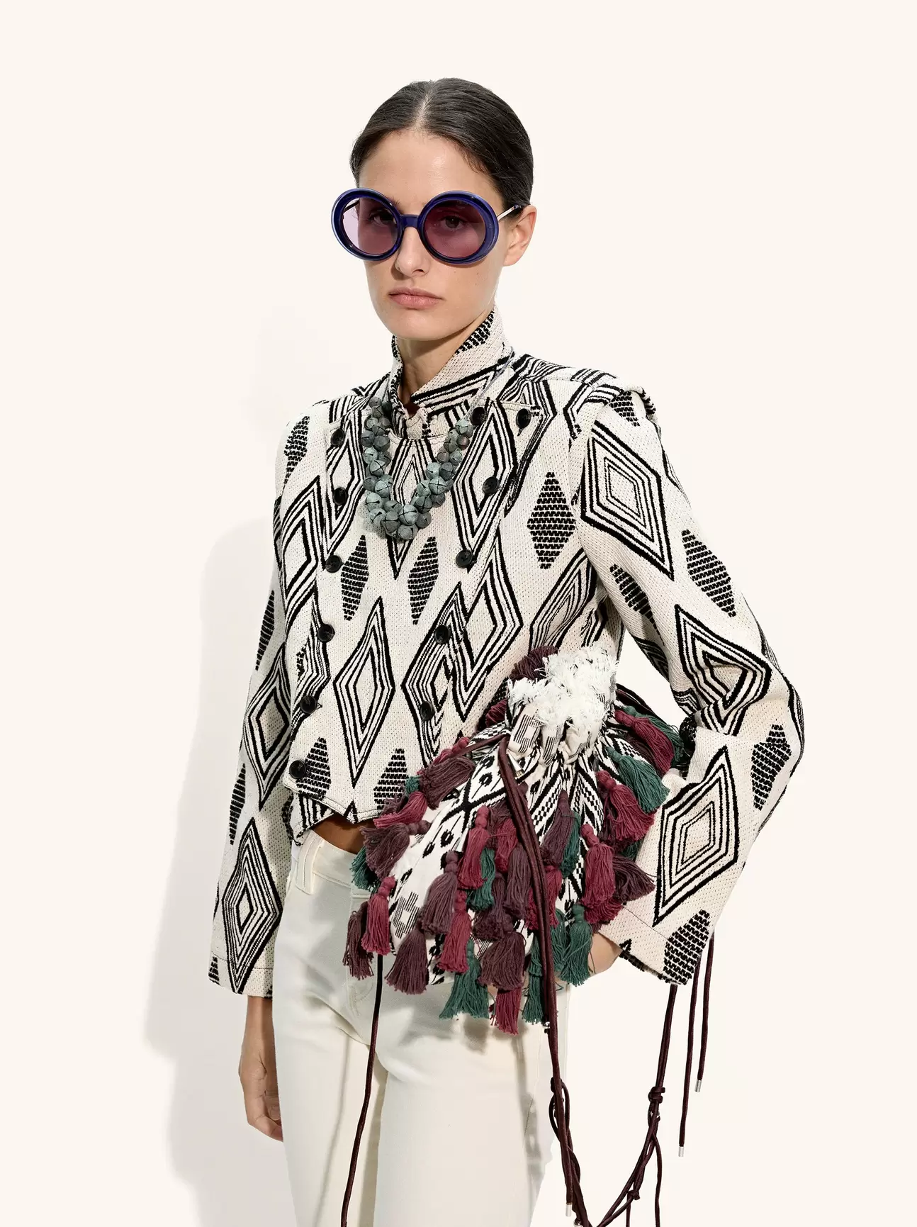 Casaca Jacquard Estampado De Rombos