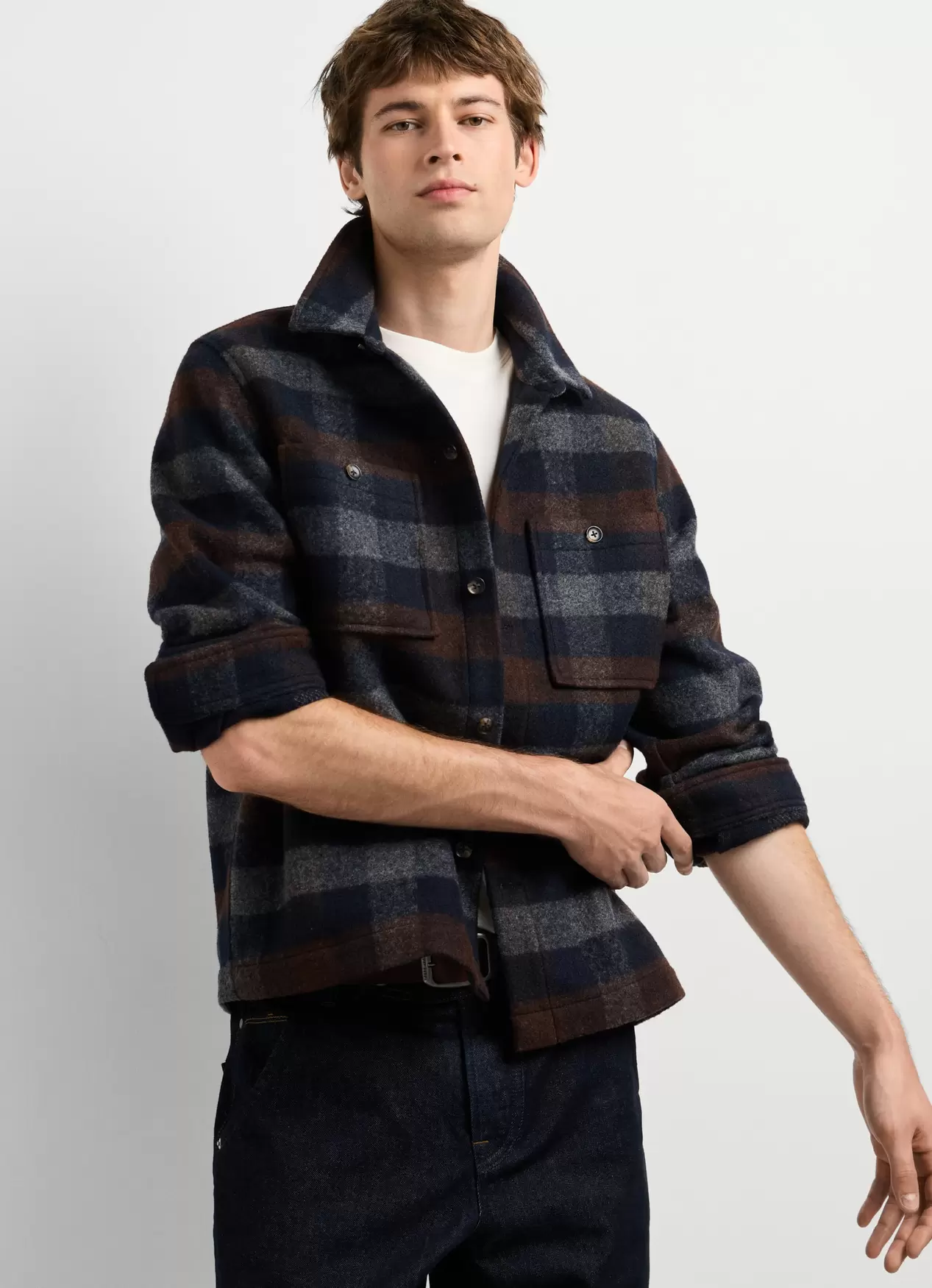 Sobrecamisa Cuadros Fit Regular Con Lana