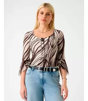 Polo 3/4 Sl Serafina Mesh Top