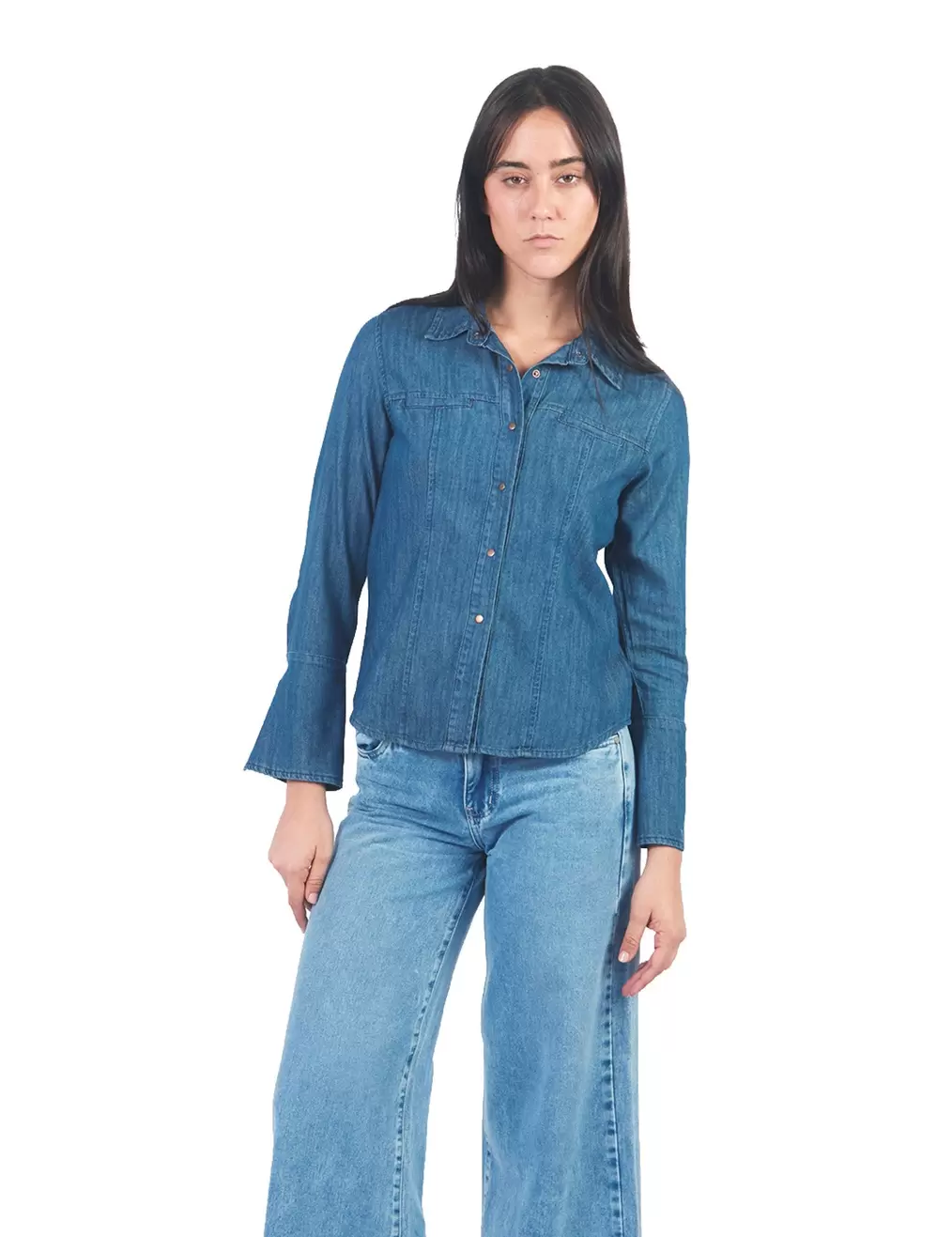 Blusas Manga Larga Jb00193Smc Azul