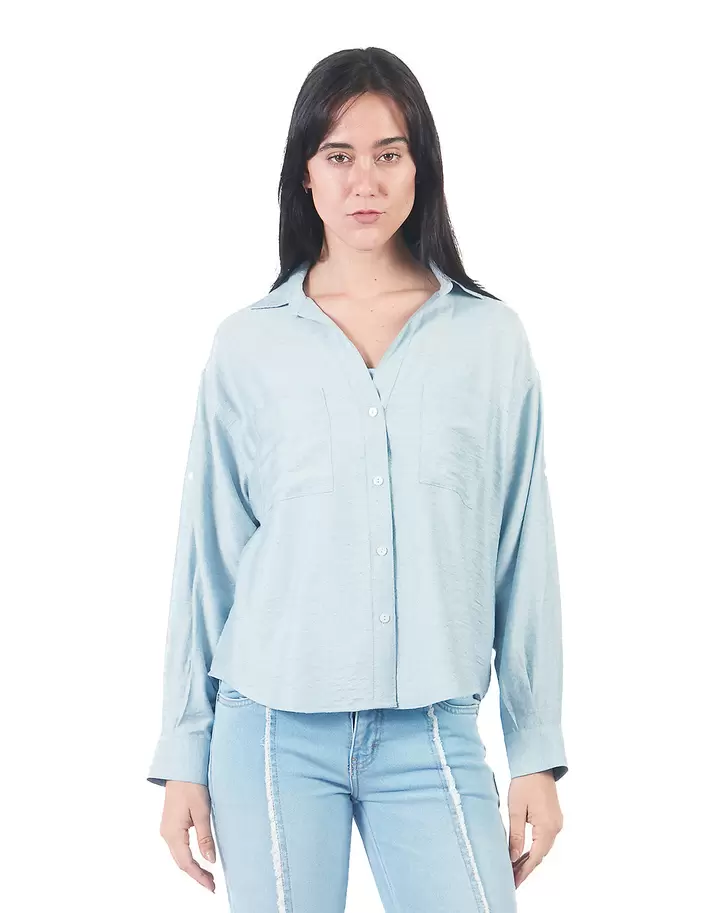 Blusas Manga Larga Bl01397Val CELESTE