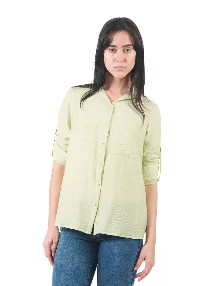 Blusas Manga Larga Bl01399Sda VERDE