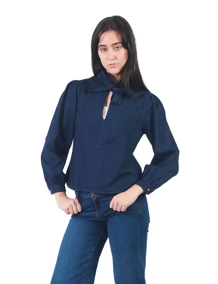 Blusas Manga Larga Jb00192Smc AZUL NOCHE