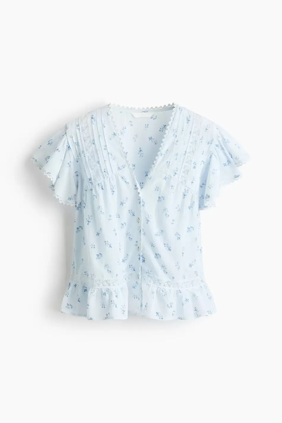 Blusa con inserciones de encaje