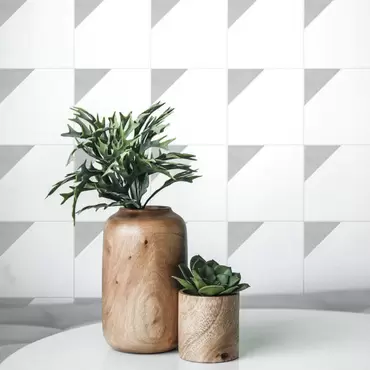 Mosaico Empastado Corner Gris Oscuro y Blanco – Oferta