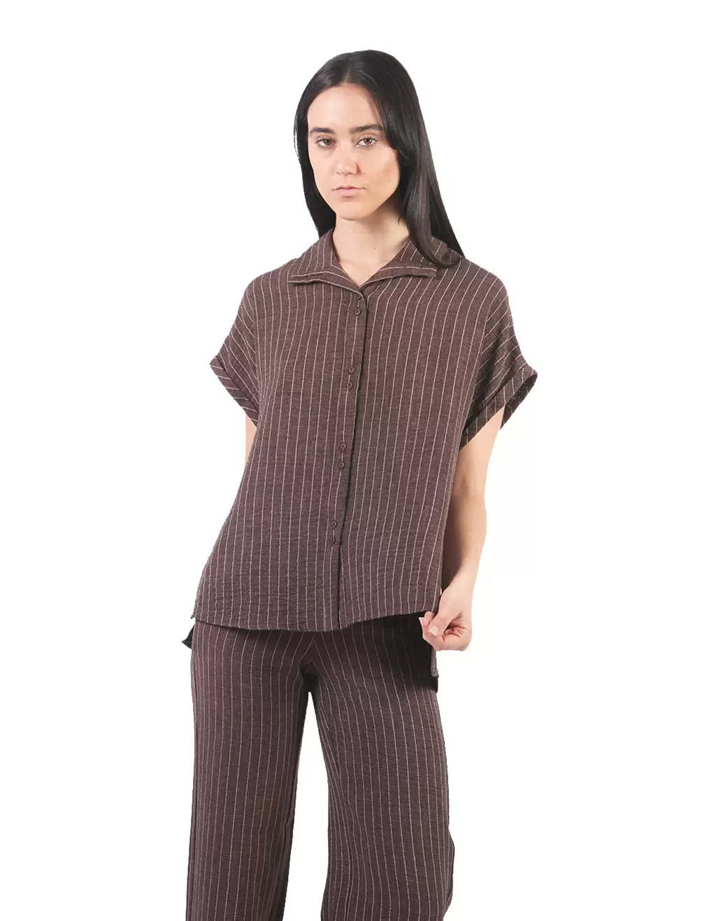 Blusas Manga Cero Y Kimono BL01215JTH Marrón