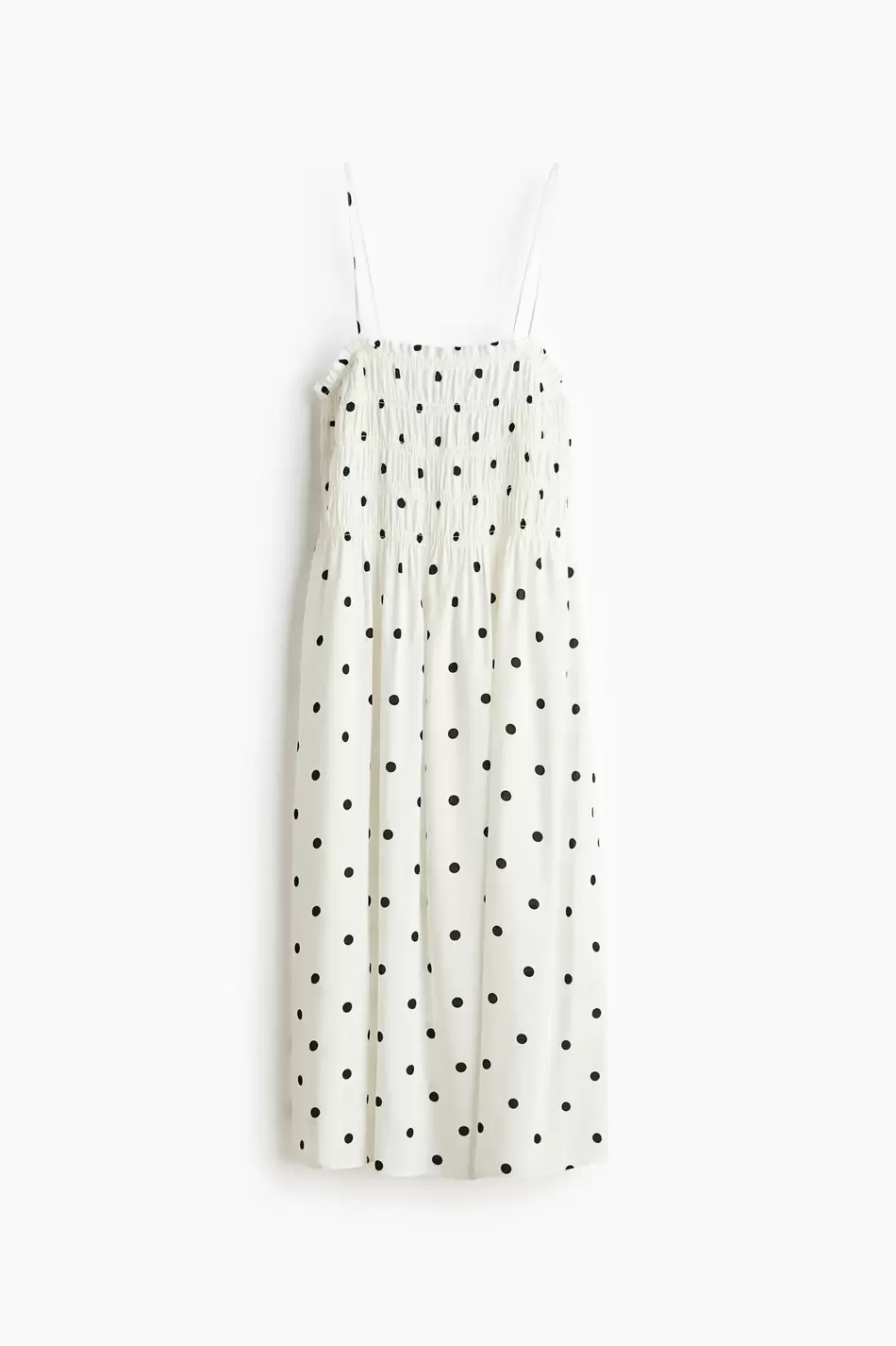 Vestido de tirantes con torso en nido de abeja