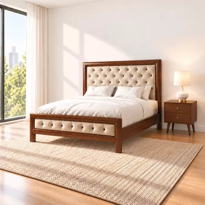 DORMITORIO SALFORD | CAMA QUEEN TAPIZADA