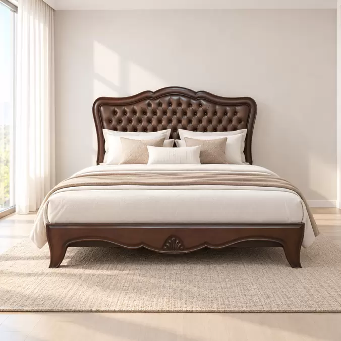 CAMA RICHMOND | CAMA QUEEN TAPIZADA CON CUERO