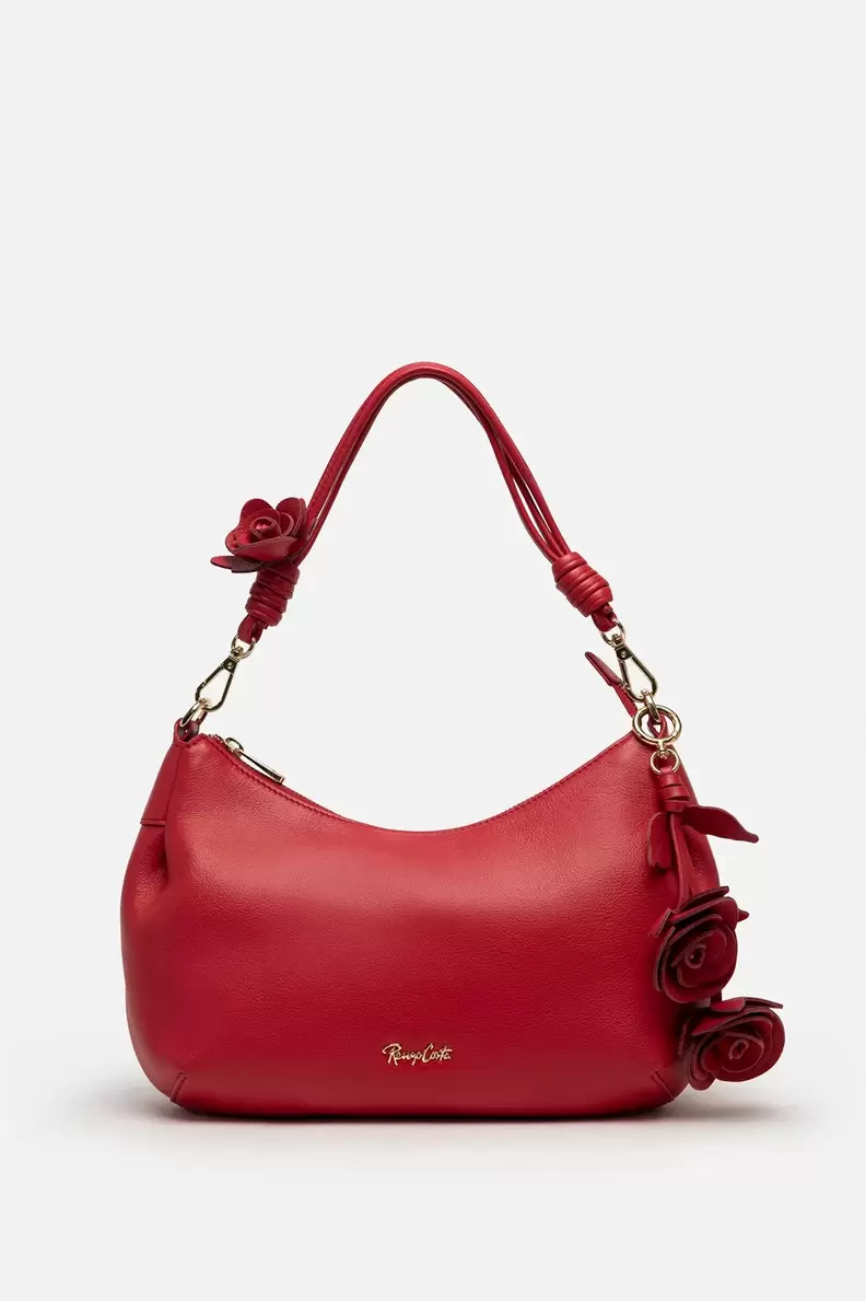 CARTERA DE CUERO HOBO NEW ROSES
