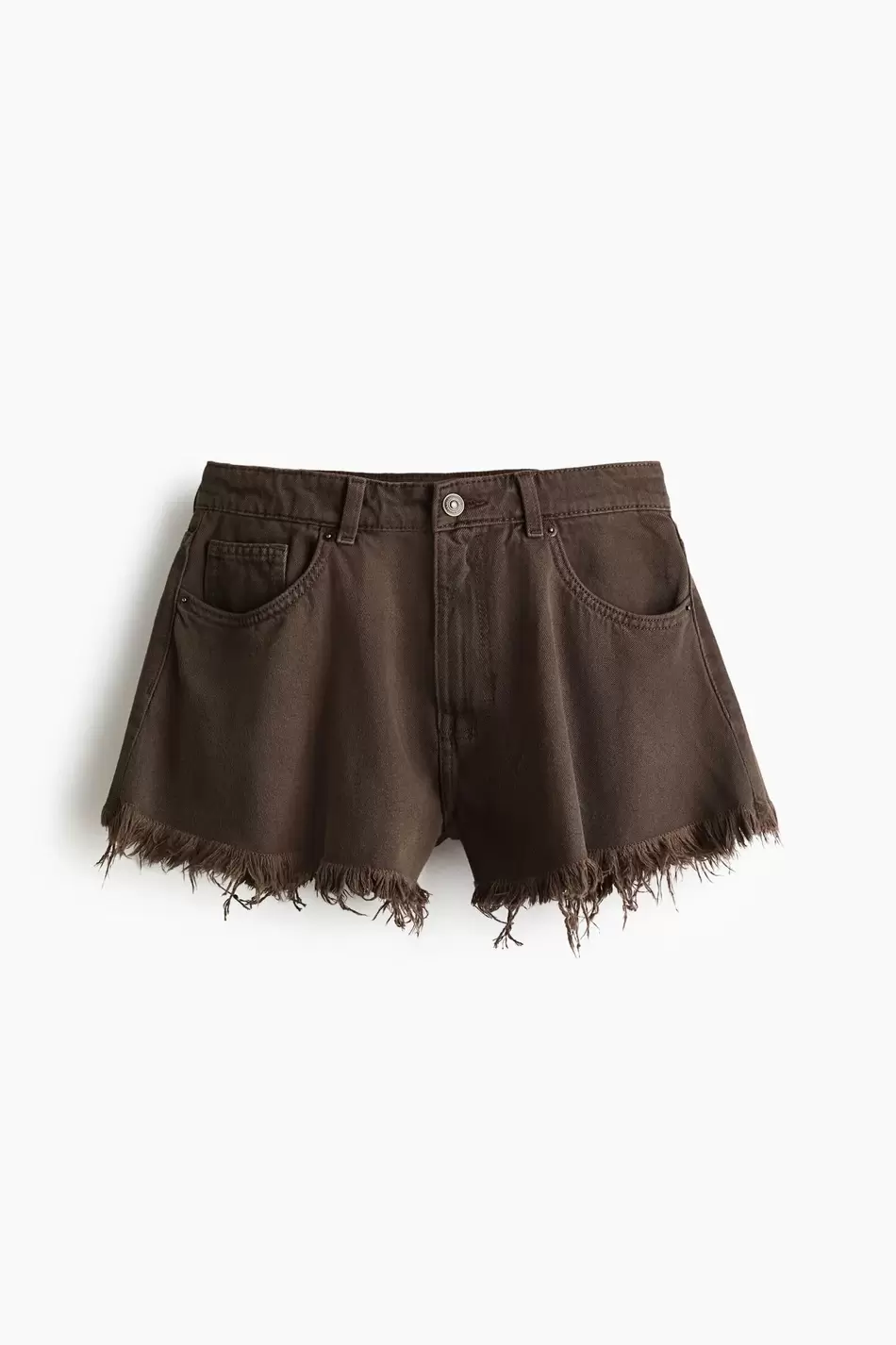 Short denim con bajo deshilachado