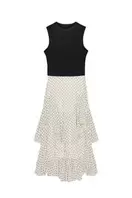 VESTIDO COMBINADO LUNARES VOLANTES
