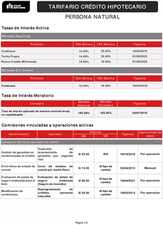 Catálogo Caja Maynas en San Ignacio | TARIFARIO CRÉDITO HIPOTECARIO  | 2026-03-05T00:00:00.000Z - 2026-06-30T00:00:00.000Z