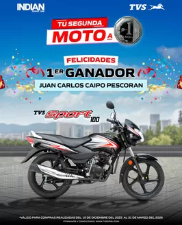 Catálogo Apache en Chiclayo | Tu segunda motyo a 1 sol | 2026-03-10T00:00:00.000Z - 2026-03-31T00:00:00.000Z