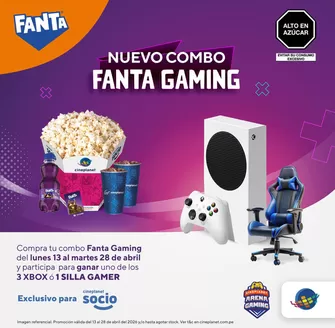 Catálogo CinePlanet en Huánuco | Nuevo combo fanta gaming  | 2026-04-14T00:00:00.000Z - 2026-04-28T00:00:00.000Z