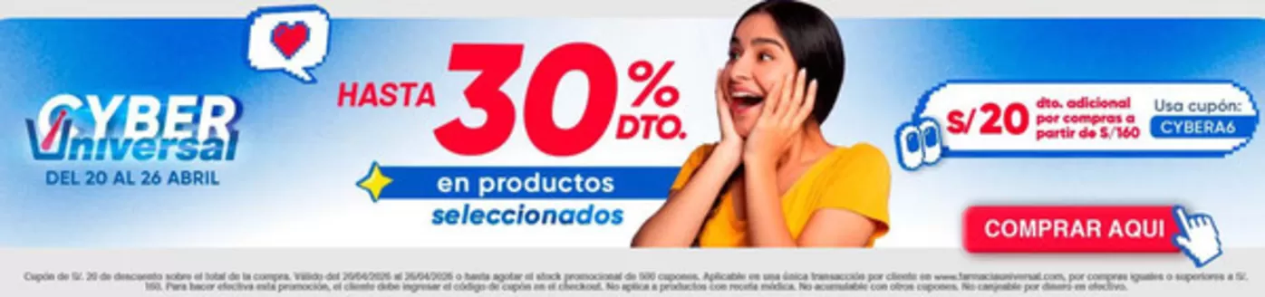 Catálogo Farmacia Universal en Jauja | Cyber  | 2026-04-23T00:00:00.000Z - 2026-04-26T00:00:00.000Z