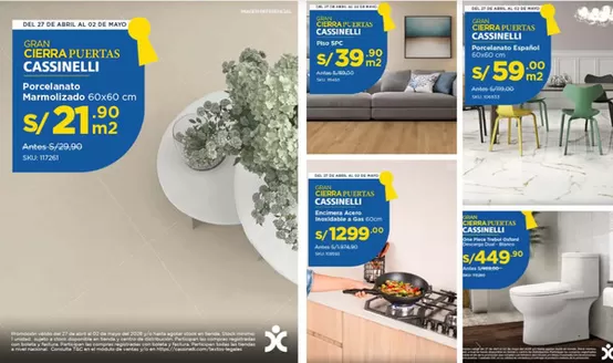 Catálogo Cassinelli en Huancayo | Gran cierra Puertas  | 2026-04-28T00:00:00.000Z - 2026-05-02T00:00:00.000Z