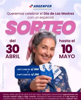 Catálogo Argenper en Lima | Queremos celebrar el dia de las madres con un especial sorteo  | 2026-05-07T00:00:00.000Z - 2026-05-10T00:00:00.000Z