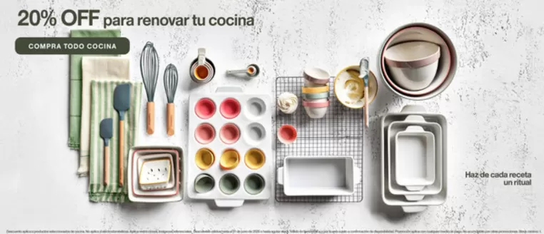Catálogo Crate & Barrel en Lima | 20%off para renovar tu cocina | 2026-05-11T00:00:00.000Z - 2026-06-01T00:00:00.000Z