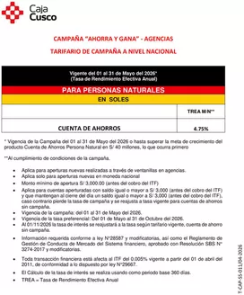 Catálogo Caja Municipal Cusco en Lima | CAMPAÑA “AHORRA Y GANA”  | 2026-05-11T00:00:00.000Z - 2026-05-31T00:00:00.000Z