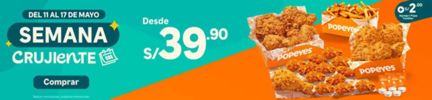 Catálogo Popeyes en Lima | Semana crujiente | 2026-05-13T00:00:00.000Z - 2026-05-17T00:00:00.000Z