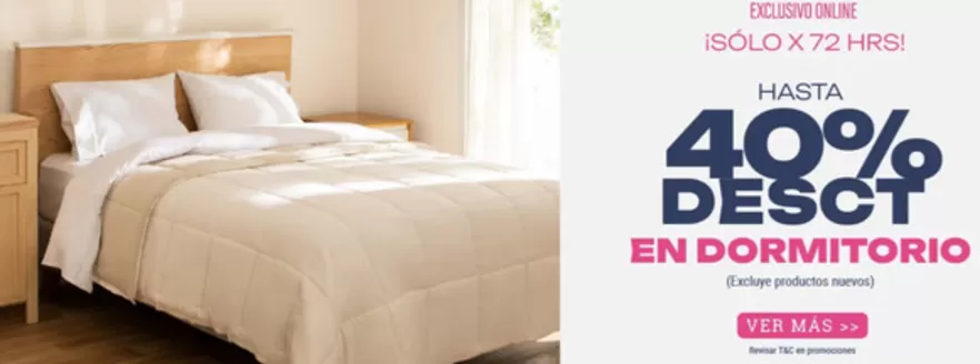 Catálogo Casaideas | Hasta 40%desct en dormitorio | 2026-05-13T00:00:00.000Z - 2026-05-15T00:00:00.000Z
